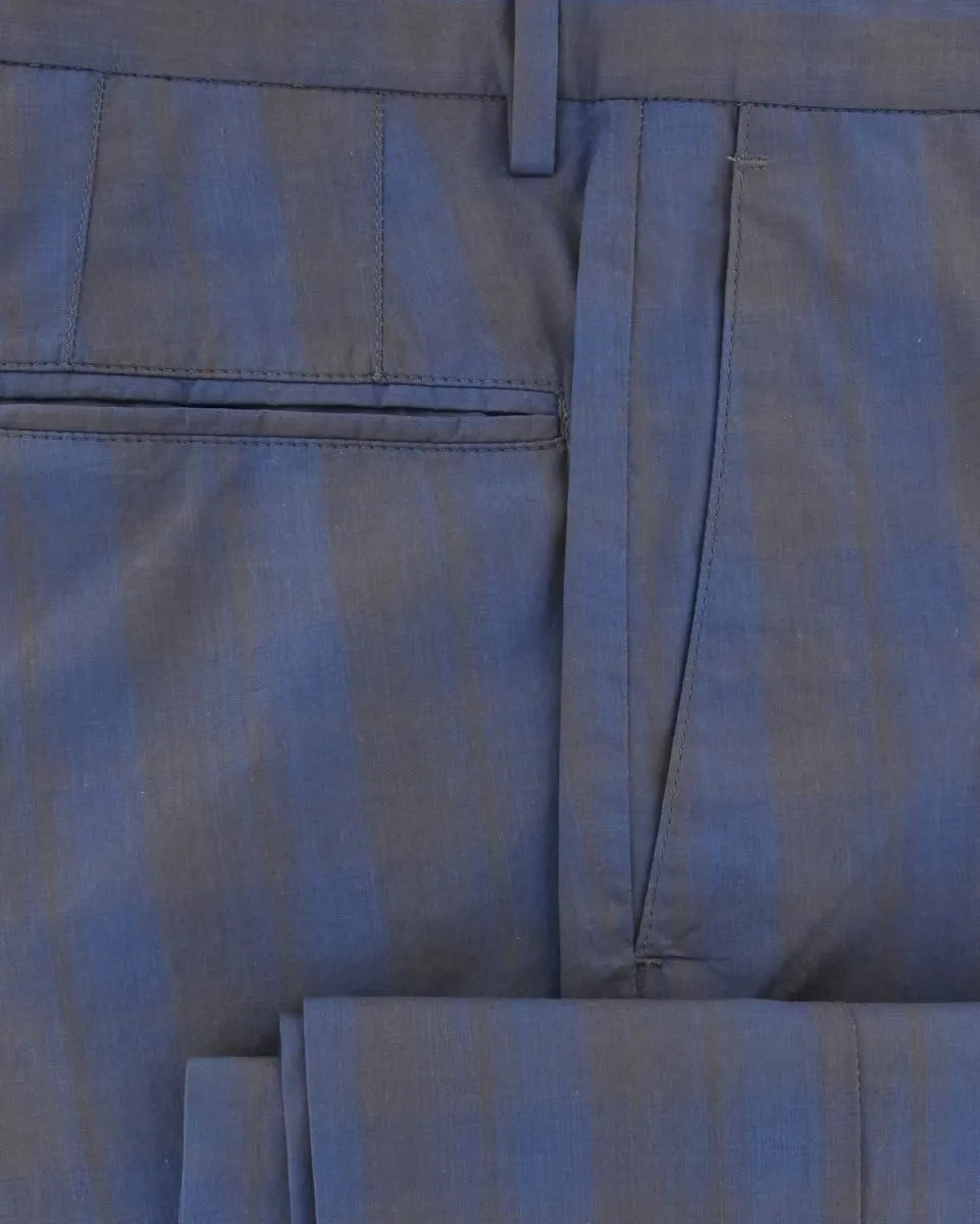 Blue Plaid Pants - Slim