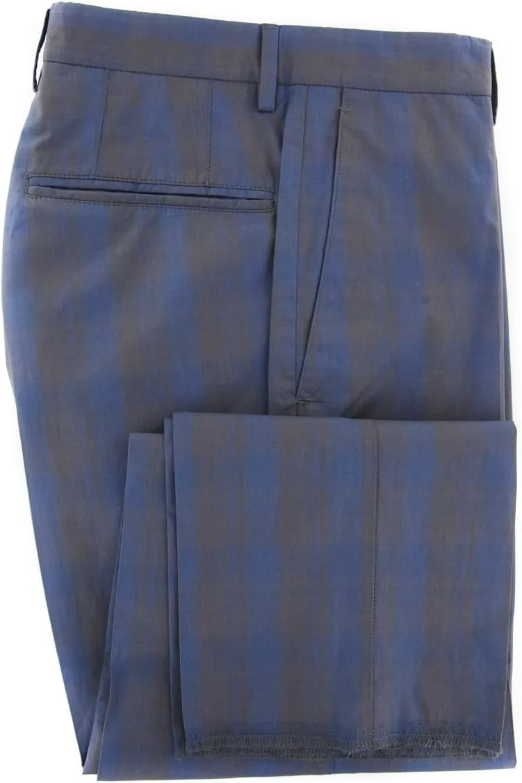 Blue Plaid Pants - Slim