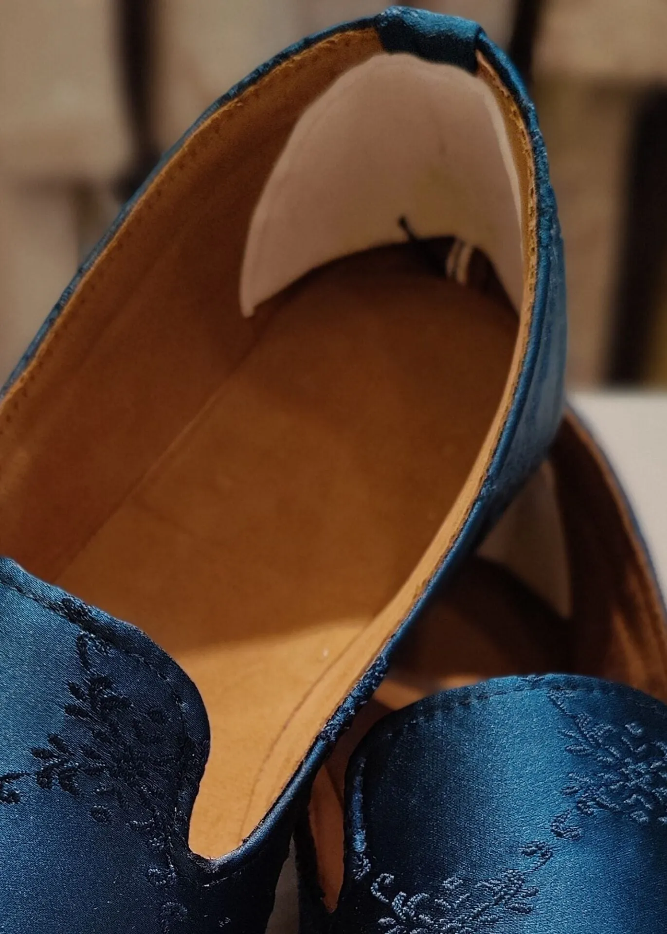 Blue Self Designer Loafer Shoes