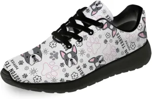 Boston Terrier Print Running Shoes for Women Men Tennis Walking 3D Print Sneakers Gifts for Mom Dad