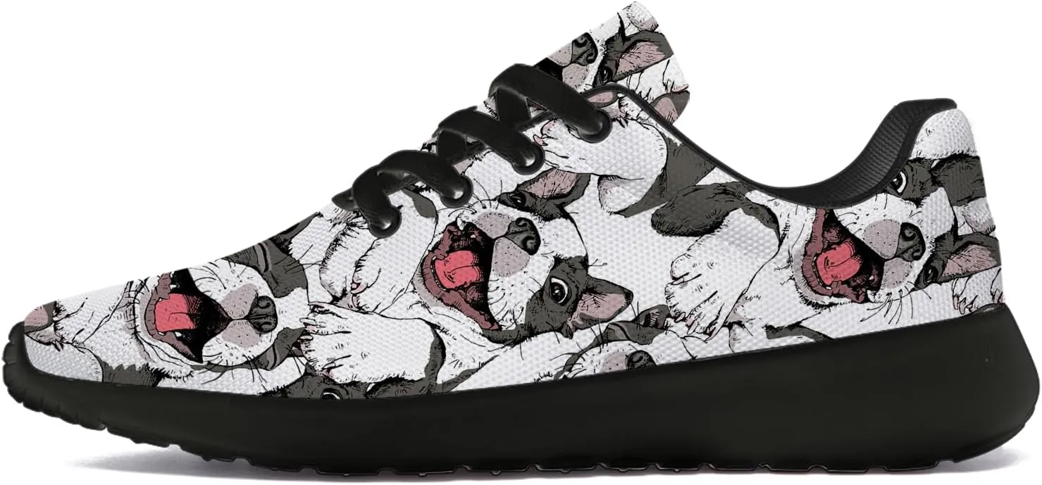 Boston Terrier Print Running Shoes for Women Men Tennis Walking 3D Print Sneakers Gifts for Mom Dad