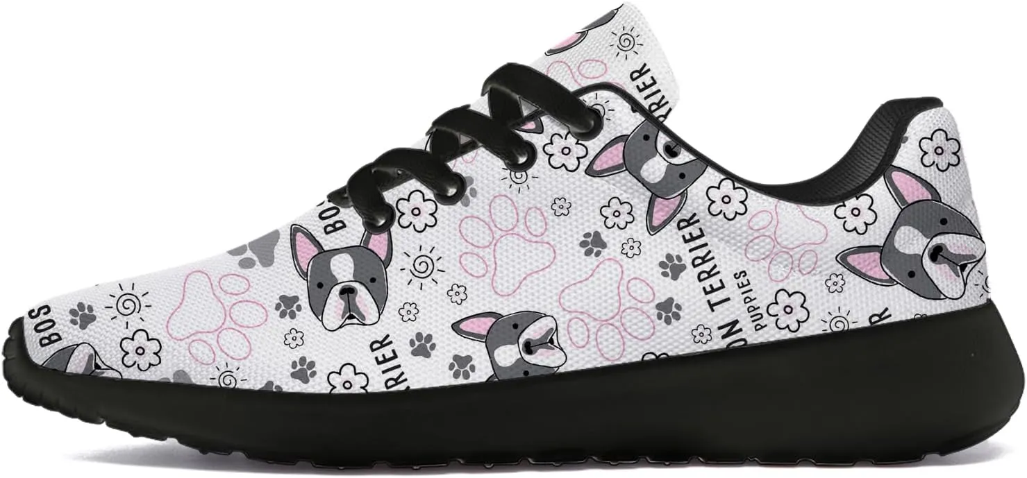 Boston Terrier Print Running Shoes for Women Men Tennis Walking 3D Print Sneakers Gifts for Mom Dad