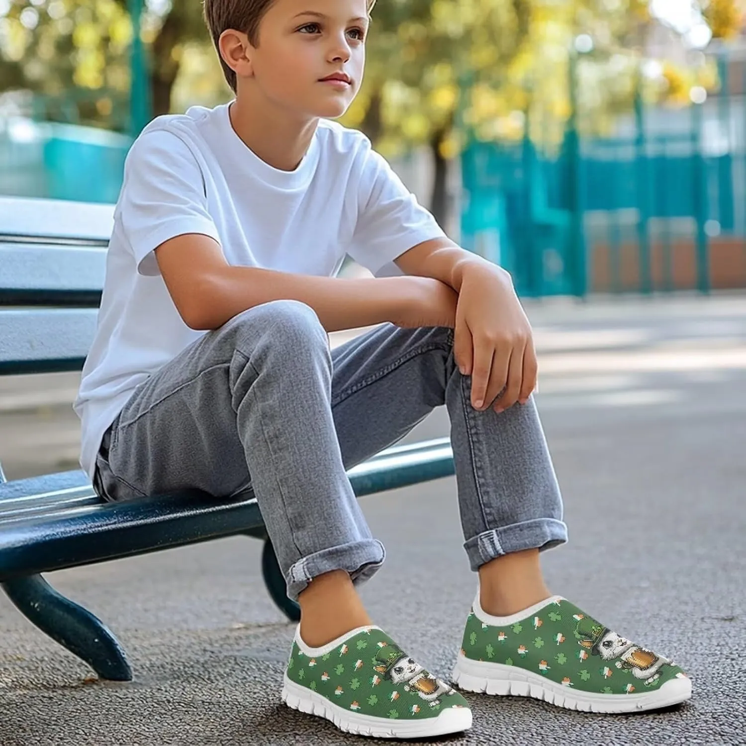Boys Slip On Shoes Little Kids Tennis Shoes St. Patrick's Day Shoes