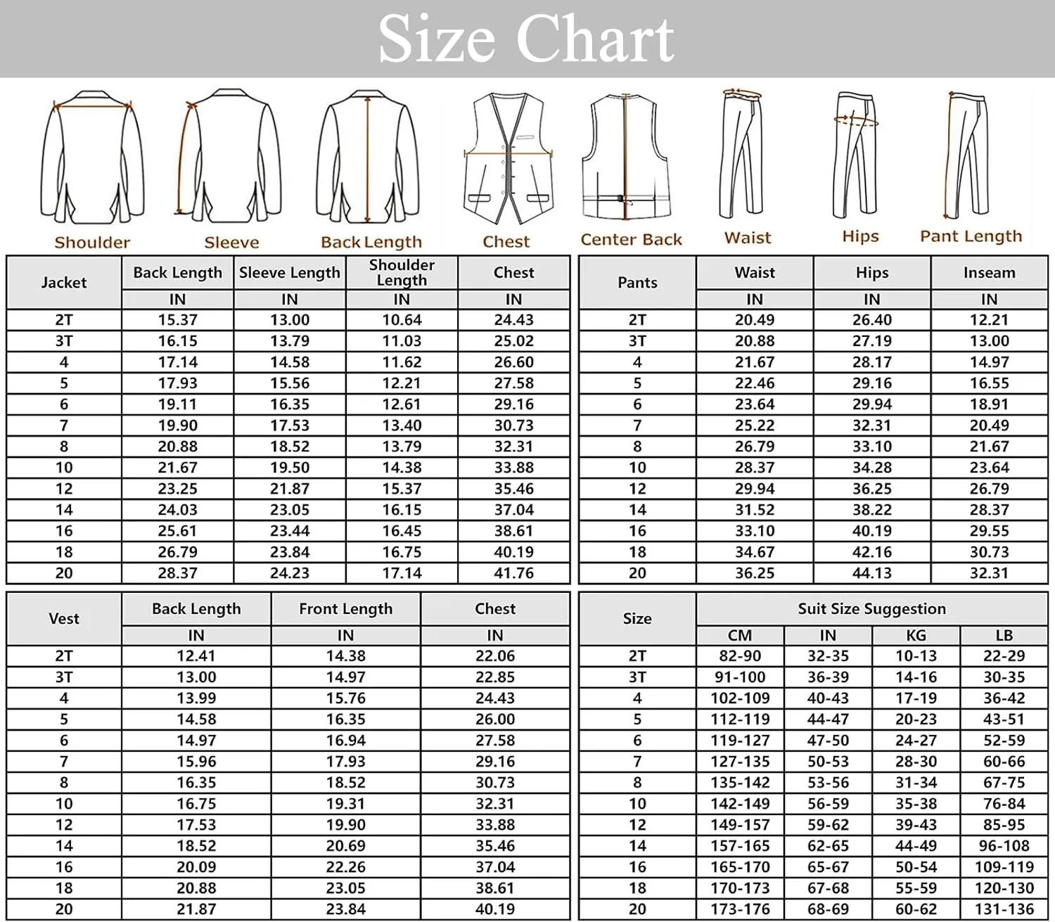 Boys Suits Slim Fit 4 Piece Formal Dresswear Suit for Kids Tuxedo Wedding Set Toddler Boy Dress with Vest Shirt Pants and Tie