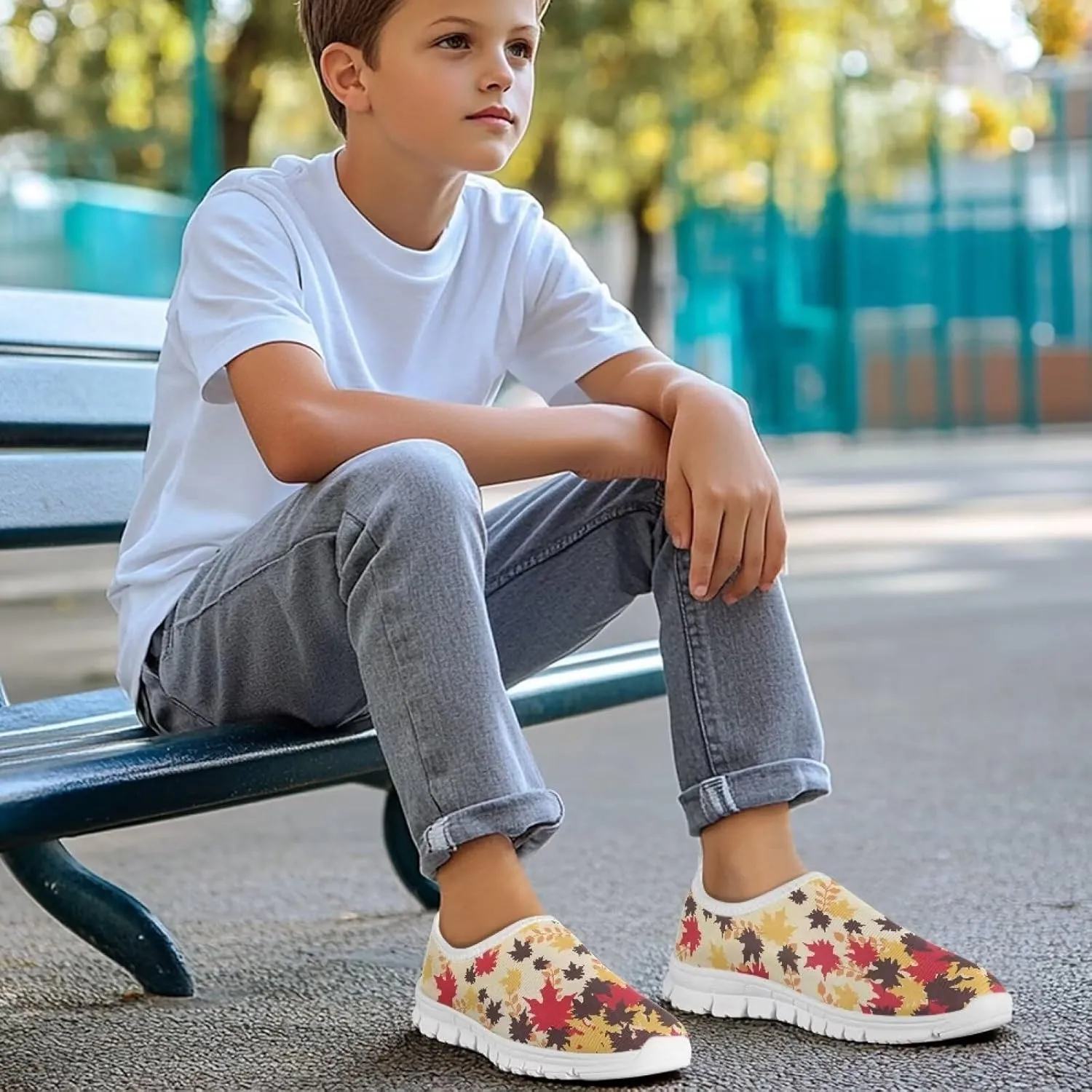 Boys Tennis Shoes Cute Slip On Sneakers for Little Kids Running Shoes