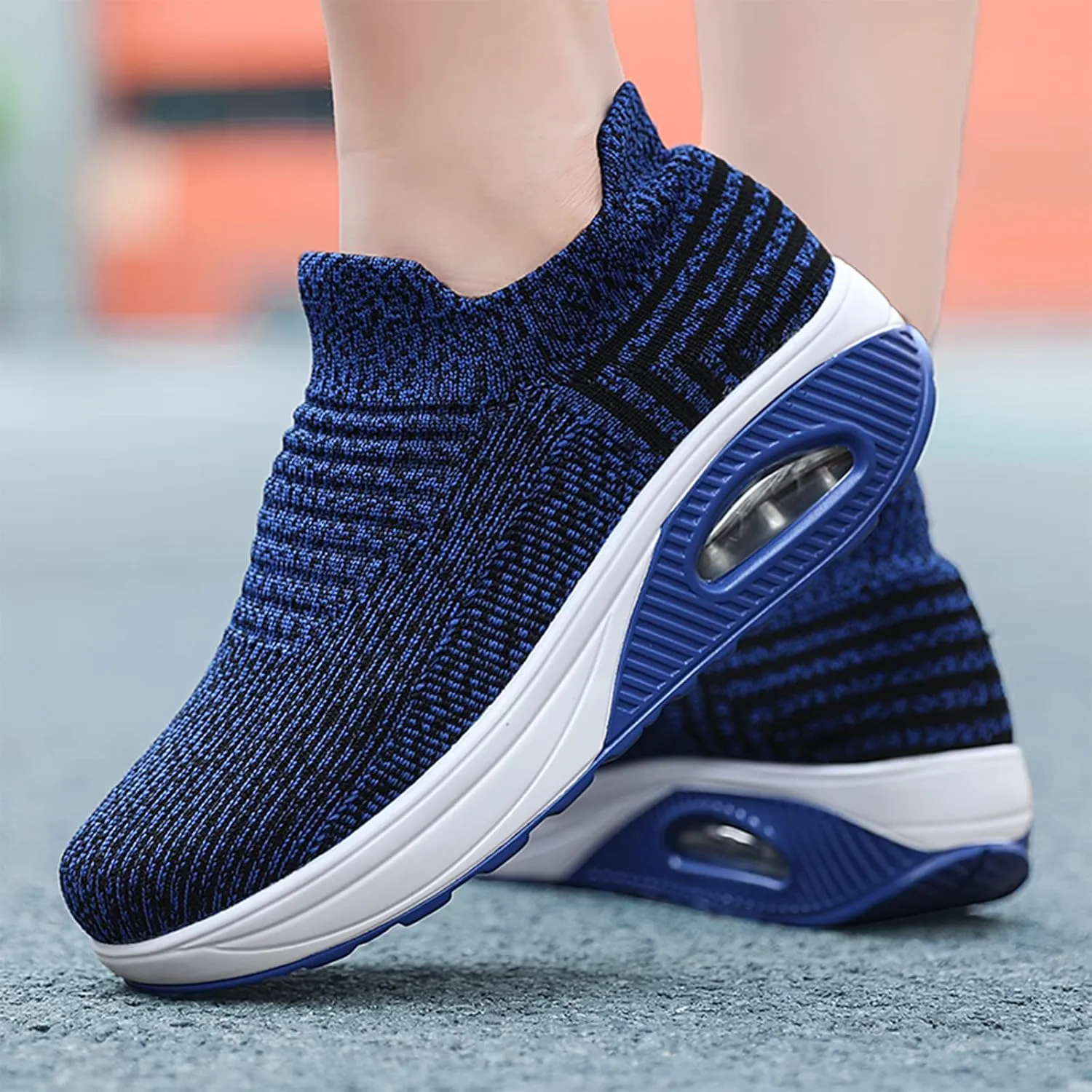 Breathable Casual Air Cushion Slip-On Orthopedic Diabetic Walking Shoes, Women's Walking Shoes Sock Sneakers