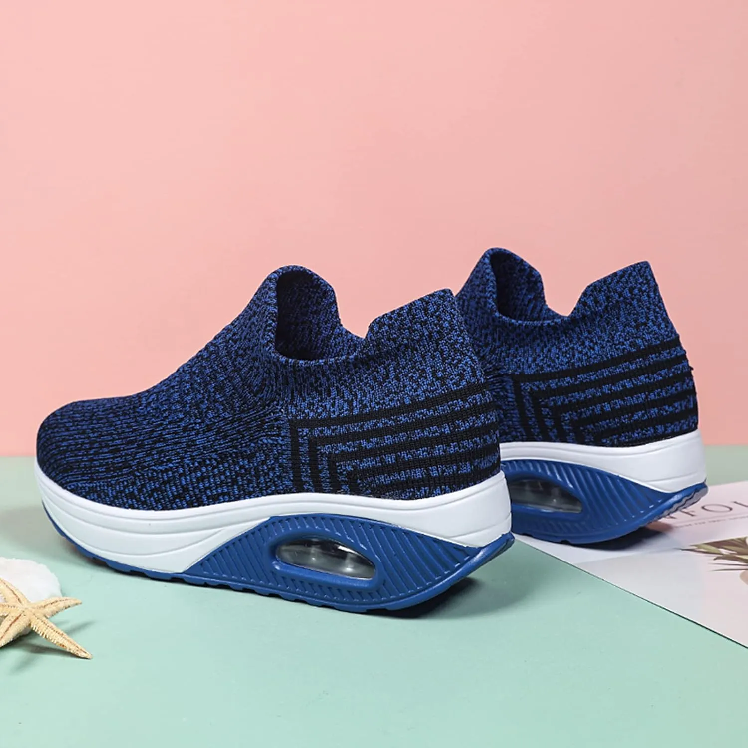 Breathable Casual Air Cushion Slip-On Orthopedic Diabetic Walking Shoes, Women's Walking Shoes Sock Sneakers