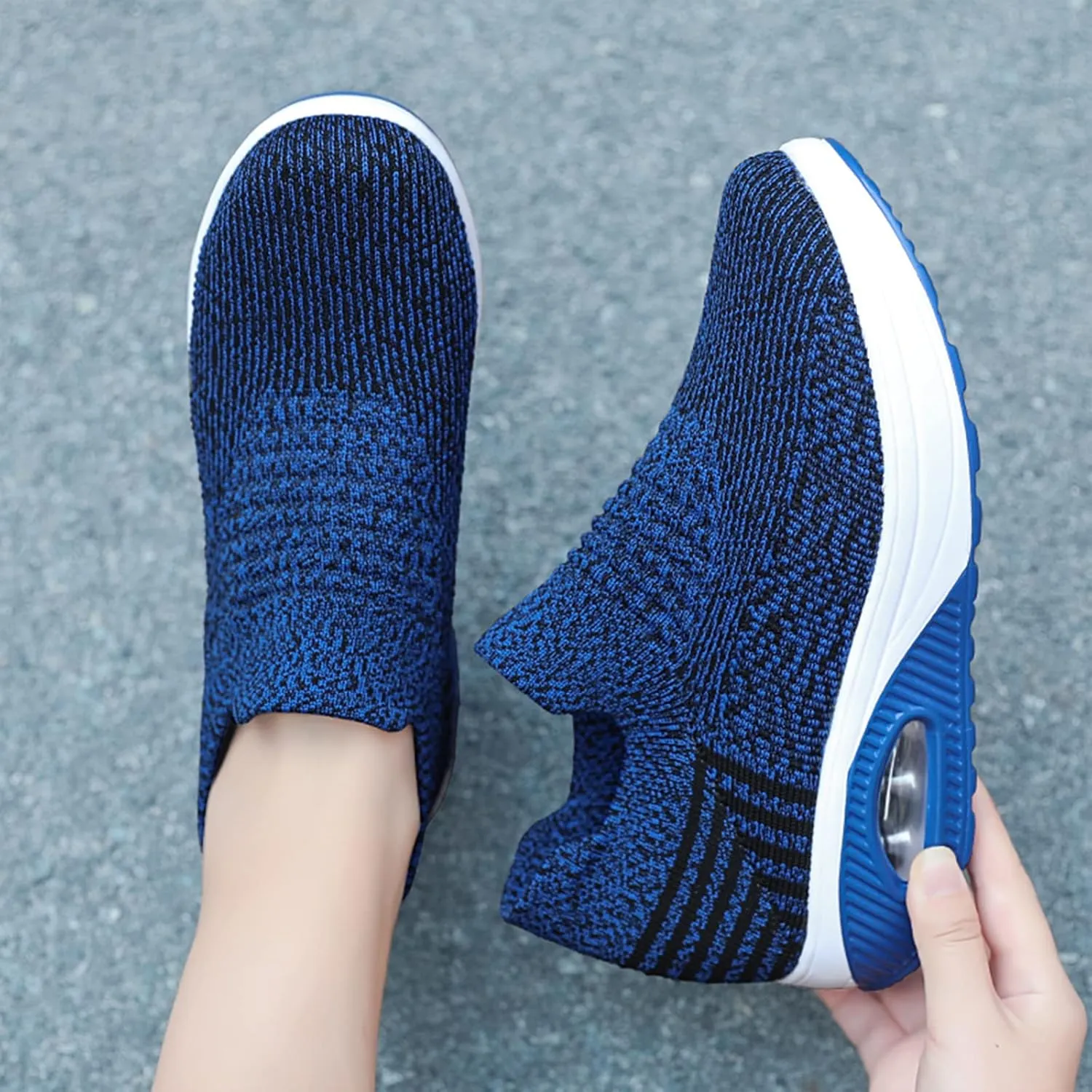Breathable Casual Air Cushion Slip-On Orthopedic Diabetic Walking Shoes, Women's Walking Shoes Sock Sneakers