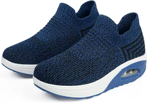 Breathable Casual Air Cushion Slip-On Orthopedic Diabetic Walking Shoes, Women's Walking Shoes Sock Sneakers