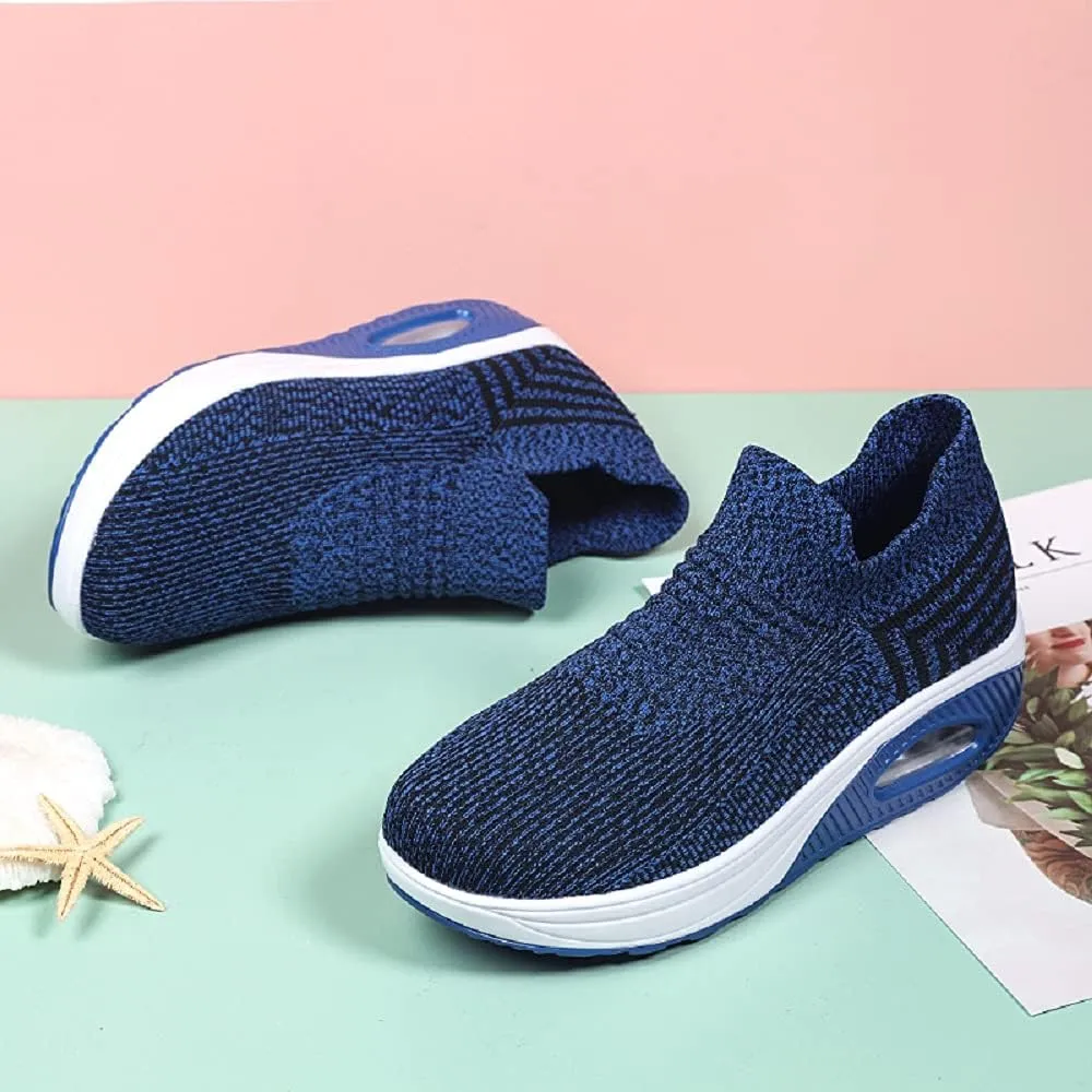 Breathable Casual Air Cushion Slip-On Orthopedic Diabetic Walking Shoes, Women's Walking Shoes Sock Sneakers
