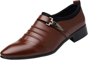 British Men's Leather Shoes Fashion Man Pointed Toe Formal Wedding Shoes Mens Leather Dress Shoes 10