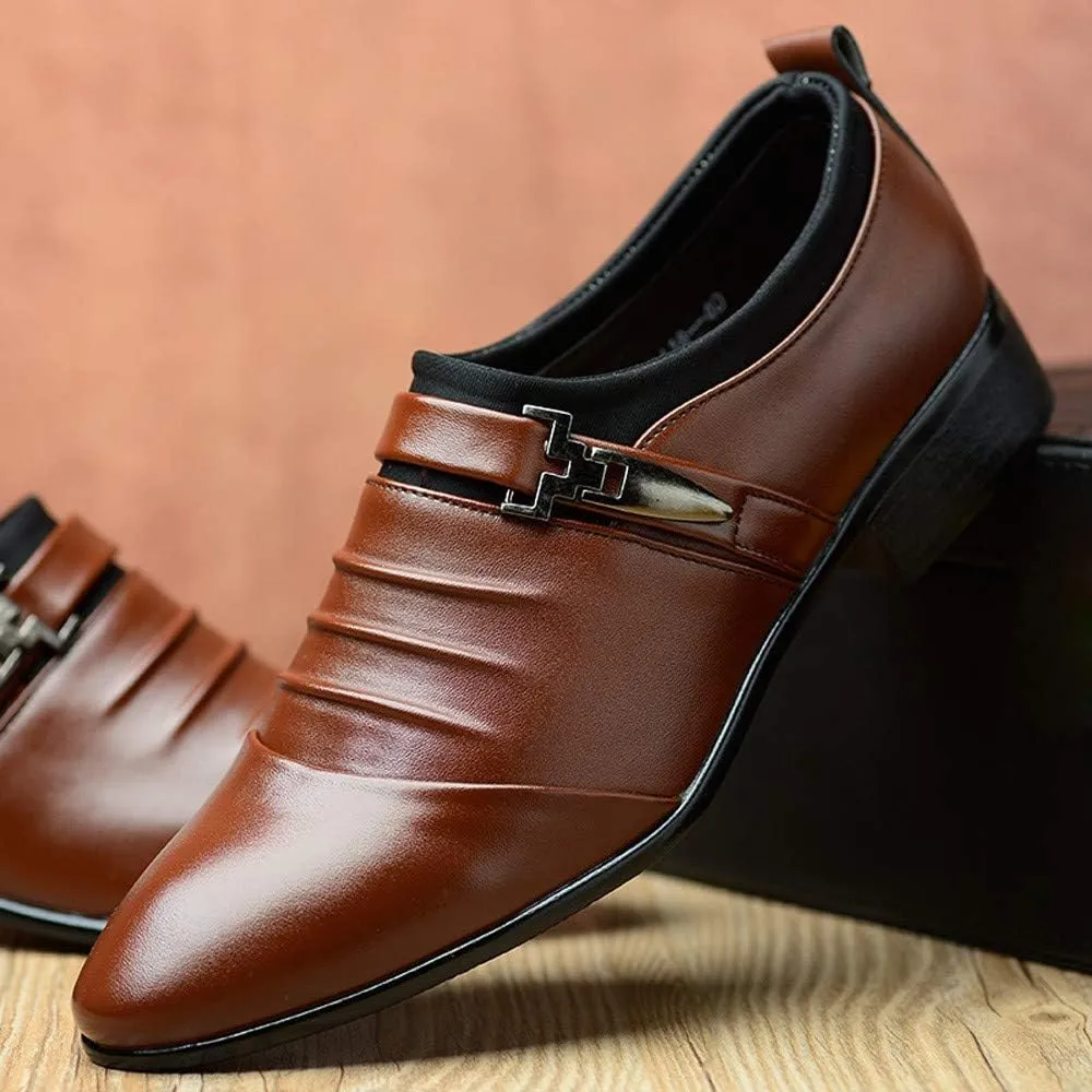 British Men's Leather Shoes Fashion Man Pointed Toe Formal Wedding Shoes Mens Leather Dress Shoes 10