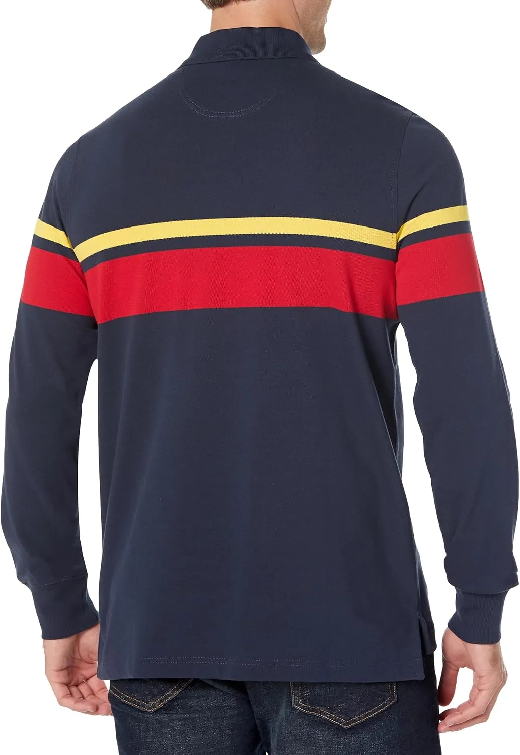 Brooks Brothers Men's Long Sleeve Chest Stripe Polo Shirt