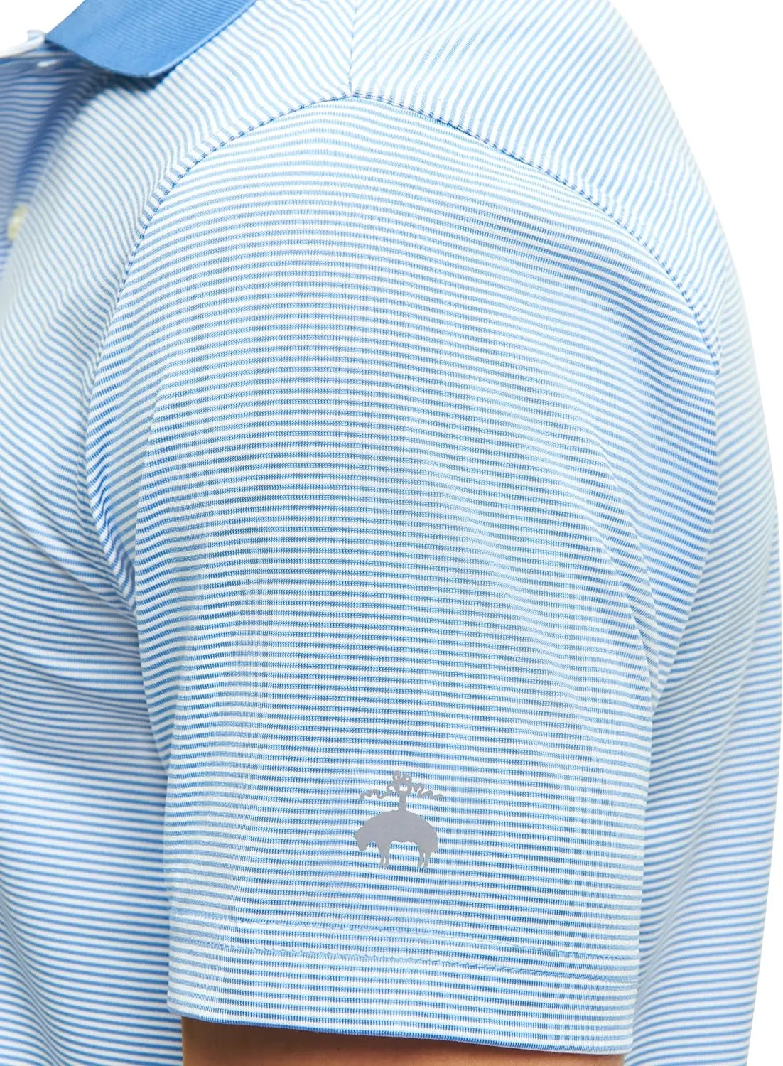 Brooks Brothers Men's Performance Stretch Short Sleeve Mini Stripe Golf Polo Shirt