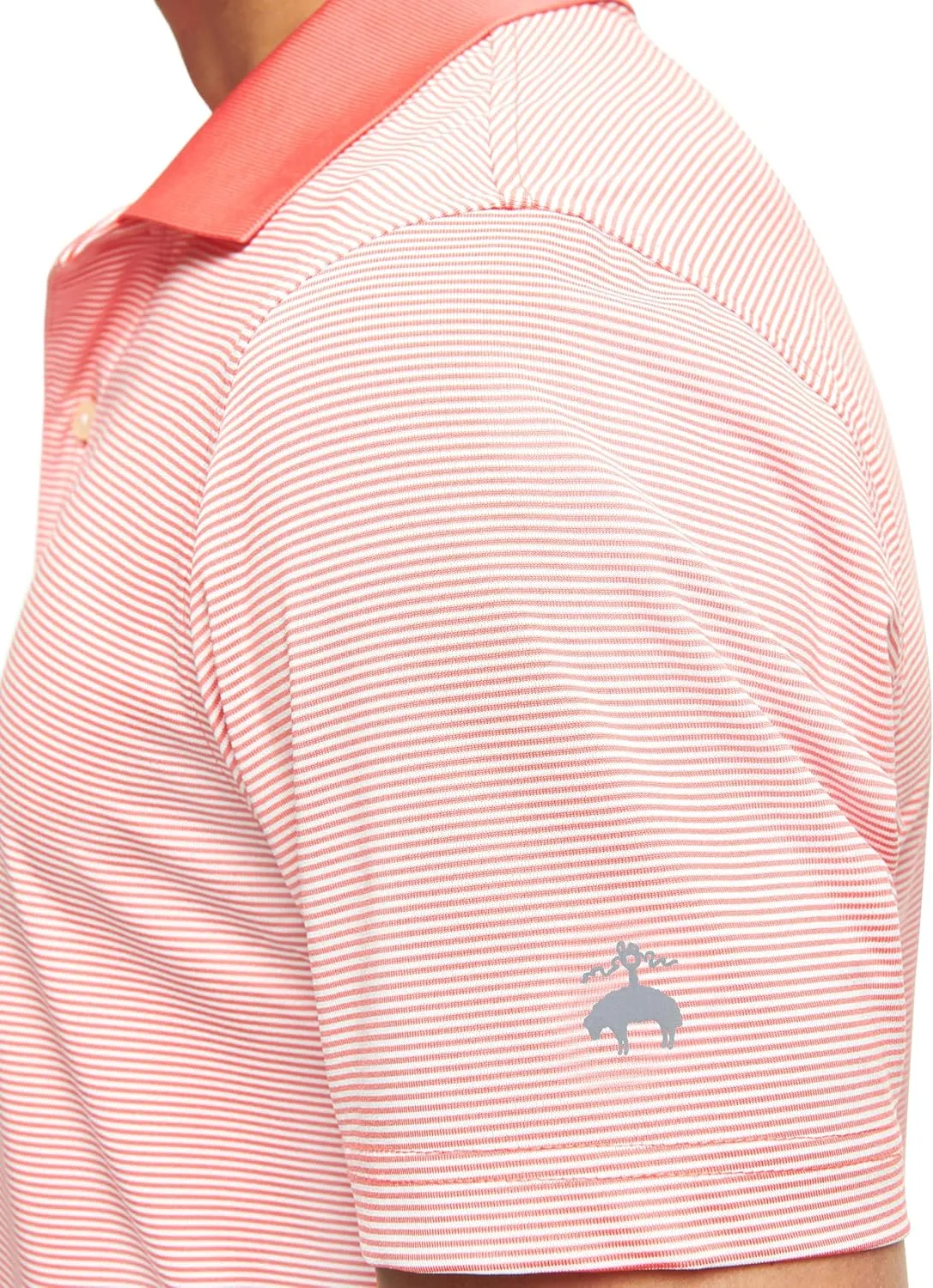 Brooks Brothers Men's Performance Stretch Short Sleeve Mini Stripe Golf Polo Shirt