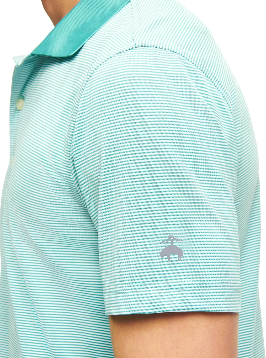 Brooks Brothers Men's Performance Stretch Short Sleeve Mini Stripe Golf Polo Shirt