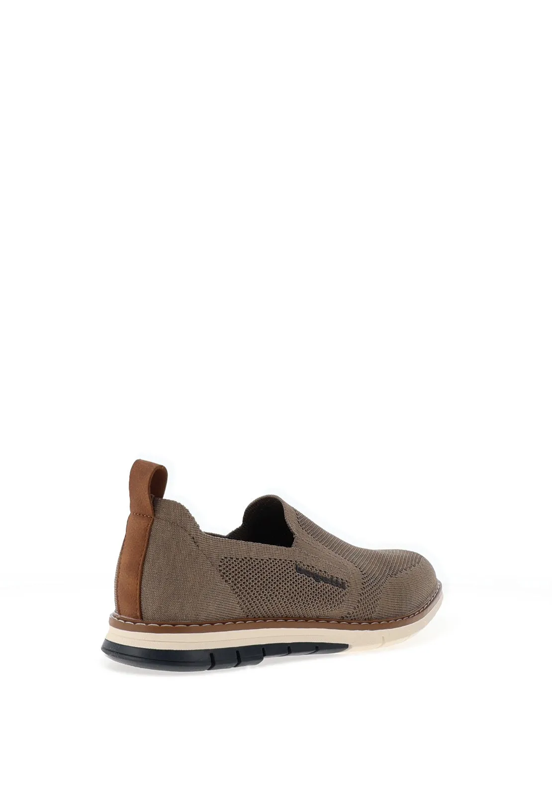 Bugatti Men’s Slip-On Breathable Knit Shoes, Taupe