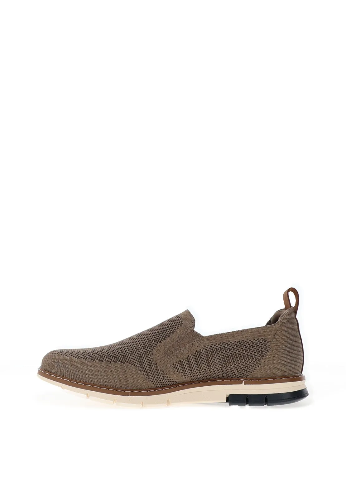 Bugatti Men’s Slip-On Breathable Knit Shoes, Taupe