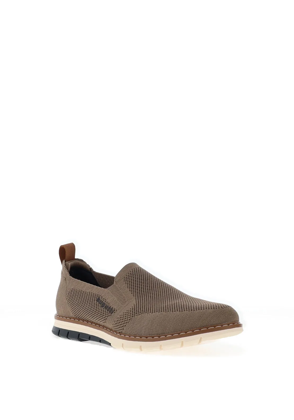 Bugatti Men’s Slip-On Breathable Knit Shoes, Taupe