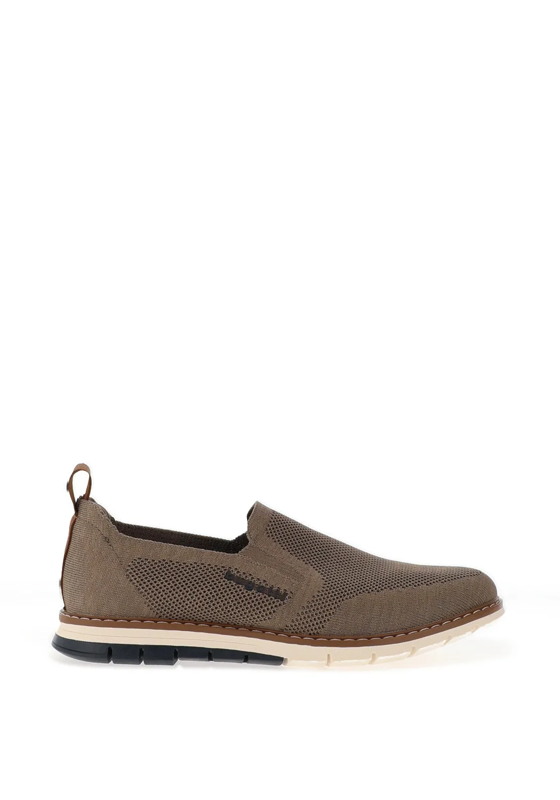 Bugatti Men’s Slip-On Breathable Knit Shoes, Taupe