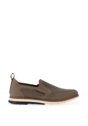 Bugatti Men’s Slip-On Breathable Knit Shoes, Taupe