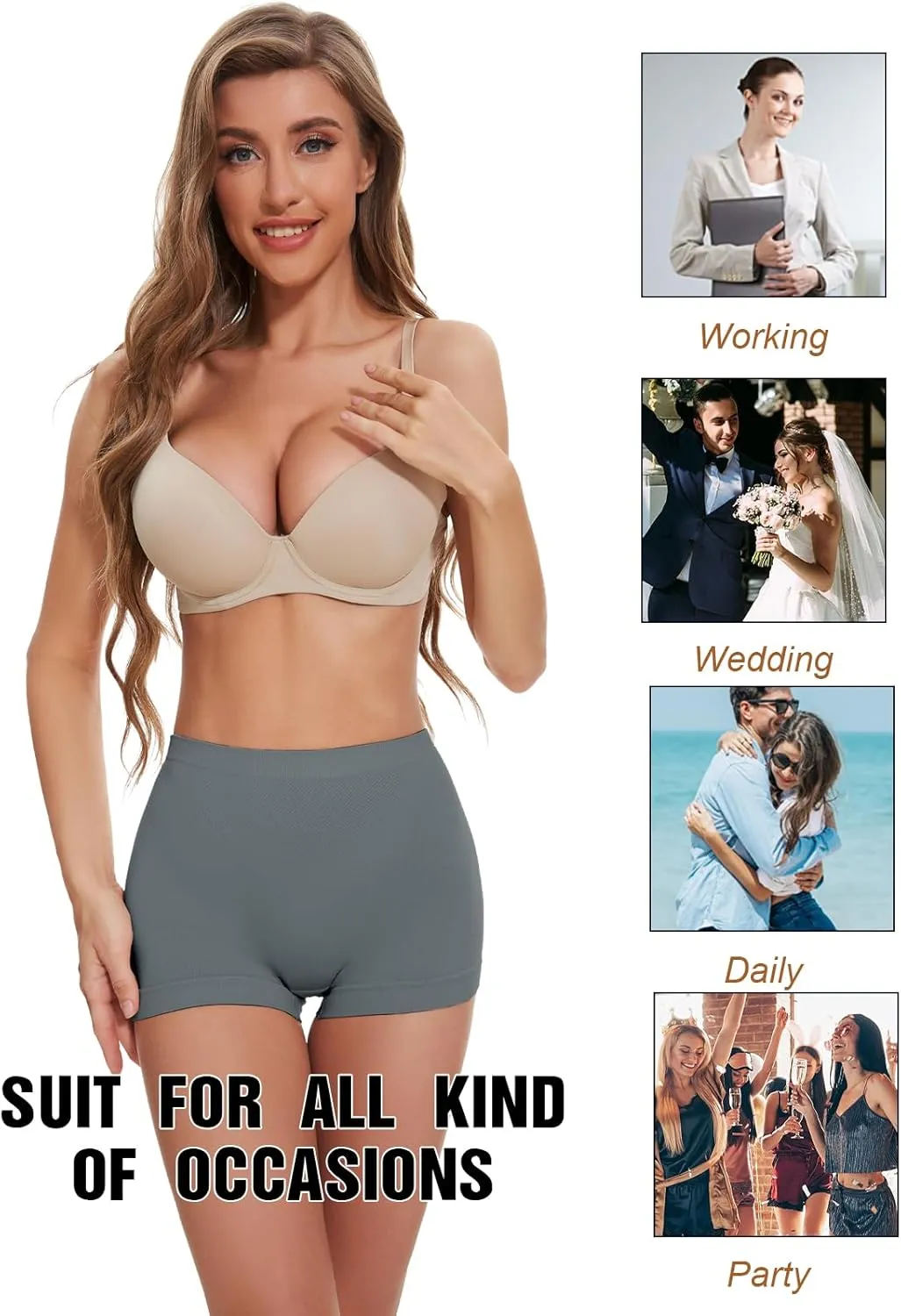 Butt Lifter Panties Shaperwear for Women Seamless Hip Enahncer Body Shaper Boyshort Padded Underwear