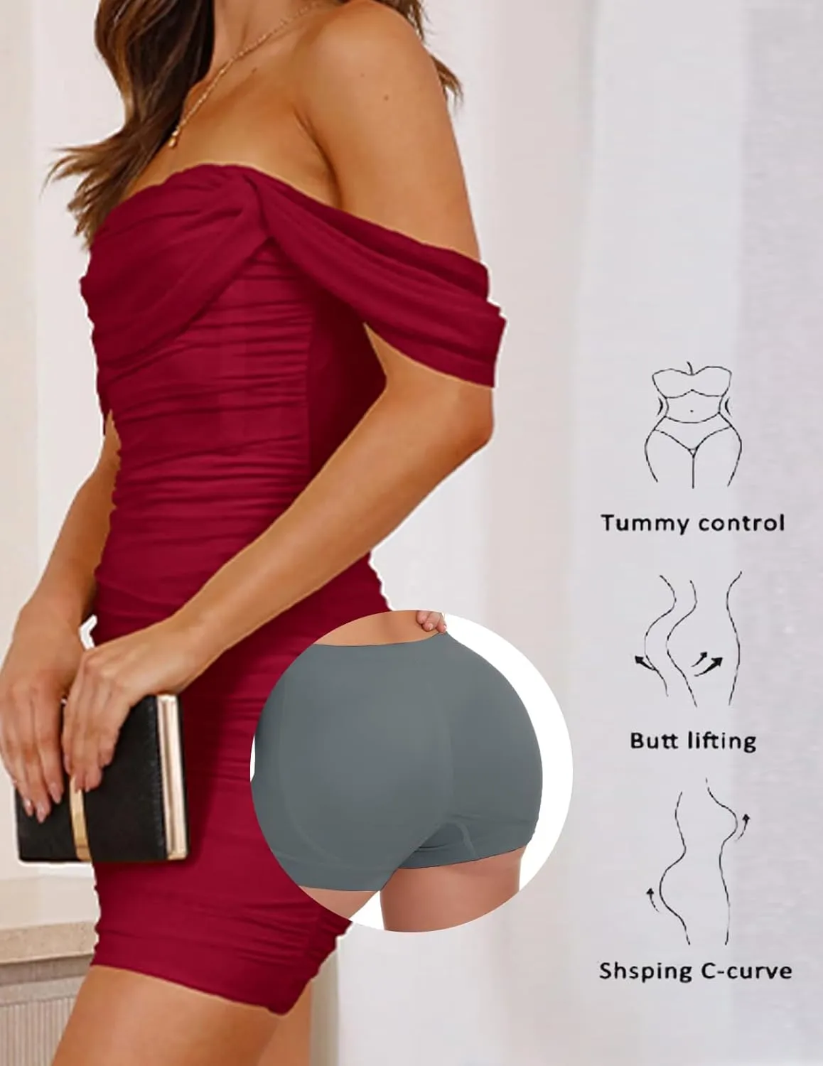 Butt Lifter Panties Shaperwear for Women Seamless Hip Enahncer Body Shaper Boyshort Padded Underwear
