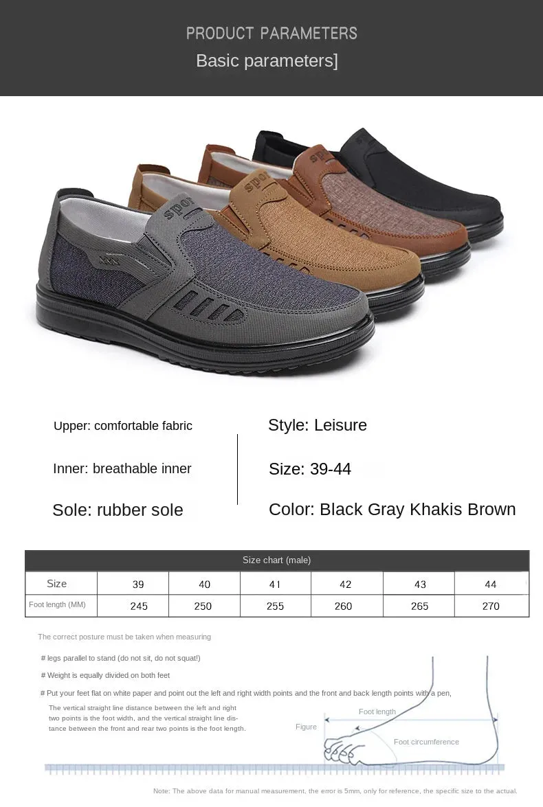 Canvas Sole and Shoes Middle-aged Fast shipping Single Non-slip Size Large Shoes Men's Casual Shoes Black Friday sale Elderly Breathable Father