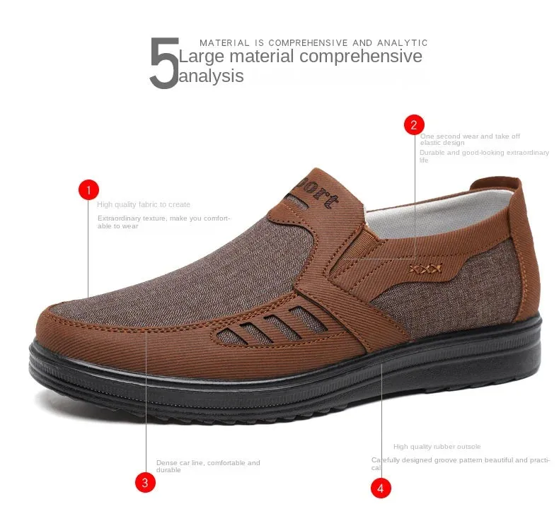 Canvas Sole and Shoes Middle-aged Fast shipping Single Non-slip Size Large Shoes Men's Casual Shoes Black Friday sale Elderly Breathable Father
