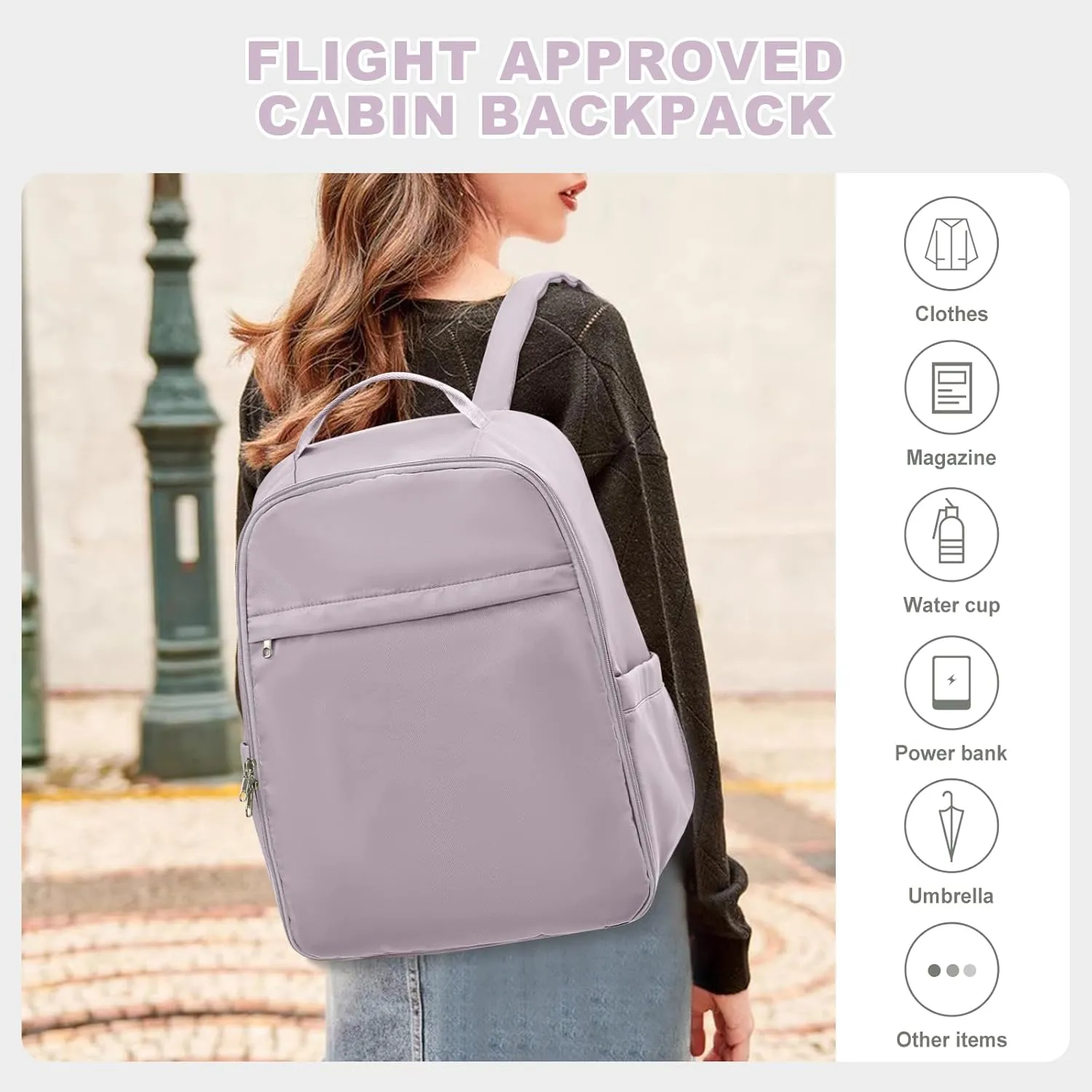 Carry On Backpack, United Airlines Personal Item Bag within17x10x9, Underseat Ryanair 40x20x25CM Luggage Bag Travel Essentials, mochila de viaje, Cabin Size Waterproof Laptop Backpack