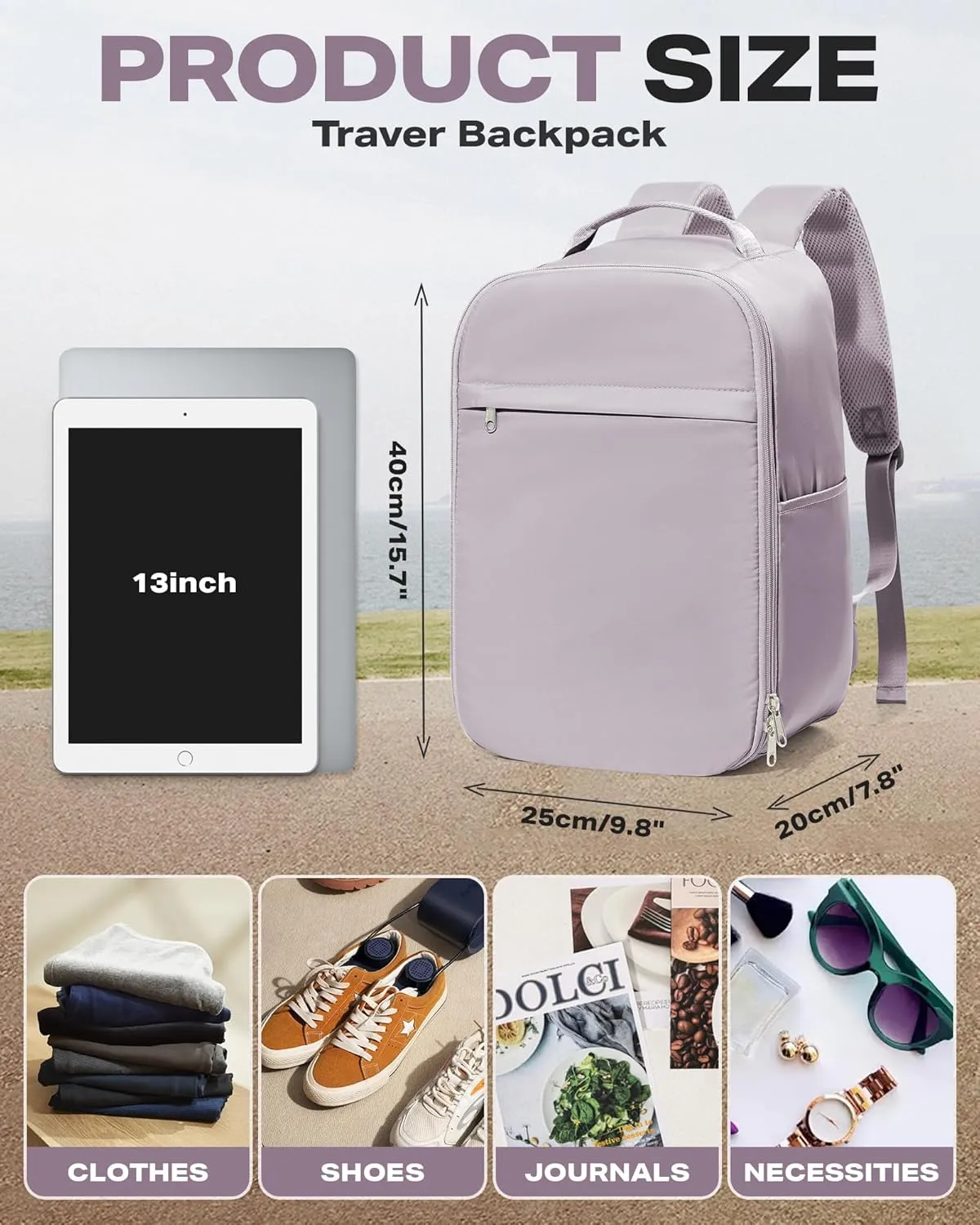 Carry On Backpack, United Airlines Personal Item Bag within17x10x9, Underseat Ryanair 40x20x25CM Luggage Bag Travel Essentials, mochila de viaje, Cabin Size Waterproof Laptop Backpack