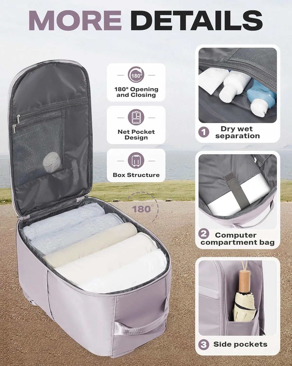 Carry On Backpack, United Airlines Personal Item Bag within17x10x9, Underseat Ryanair 40x20x25CM Luggage Bag Travel Essentials, mochila de viaje, Cabin Size Waterproof Laptop Backpack