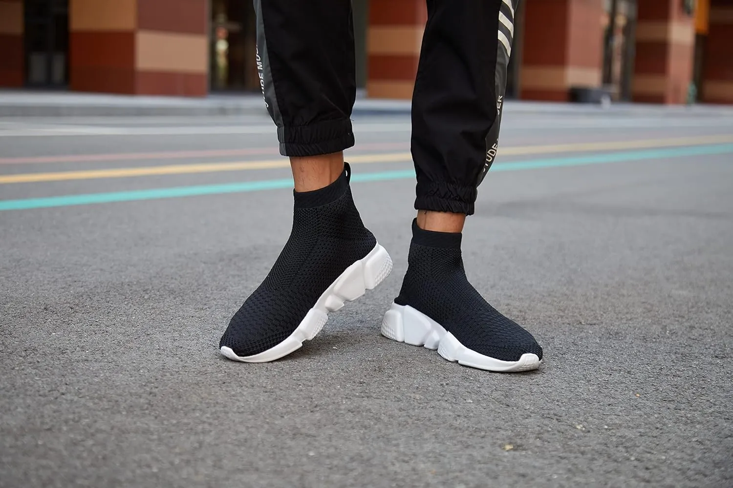 Casbeam Men's Running Knit Comfortable Lightweight Breathable Casual Sports Shoes Fashion Sneakers Slip-On Walking Shoes