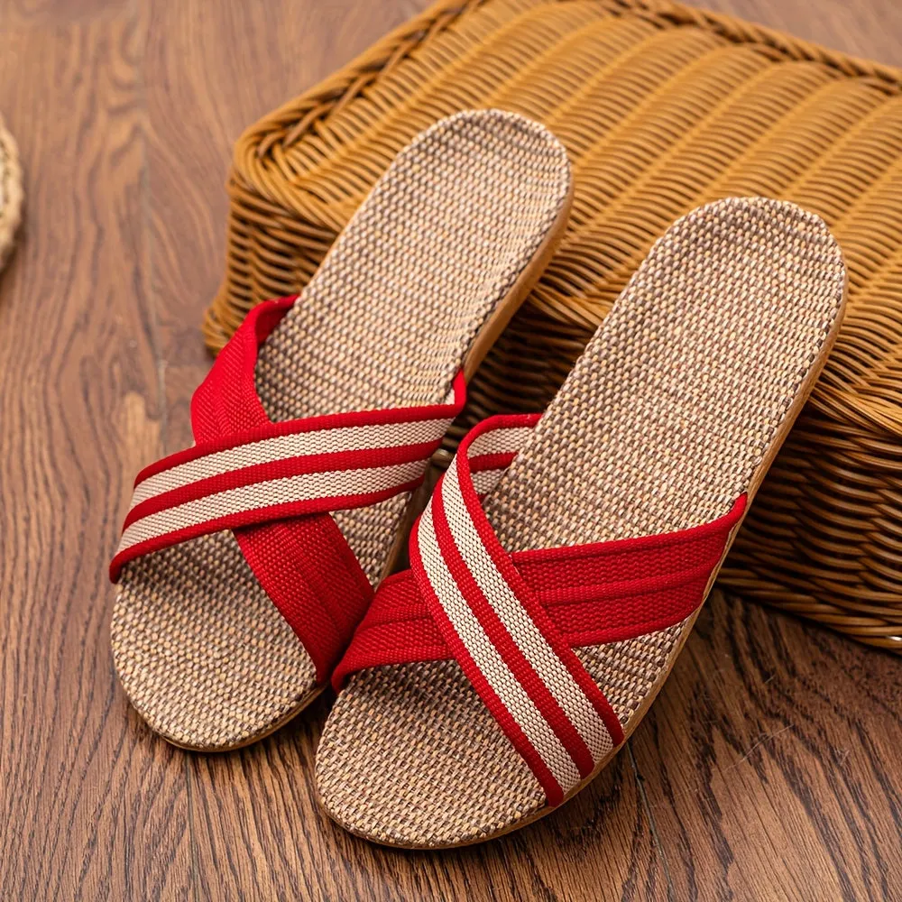 Casual Slip-On Linen Slides