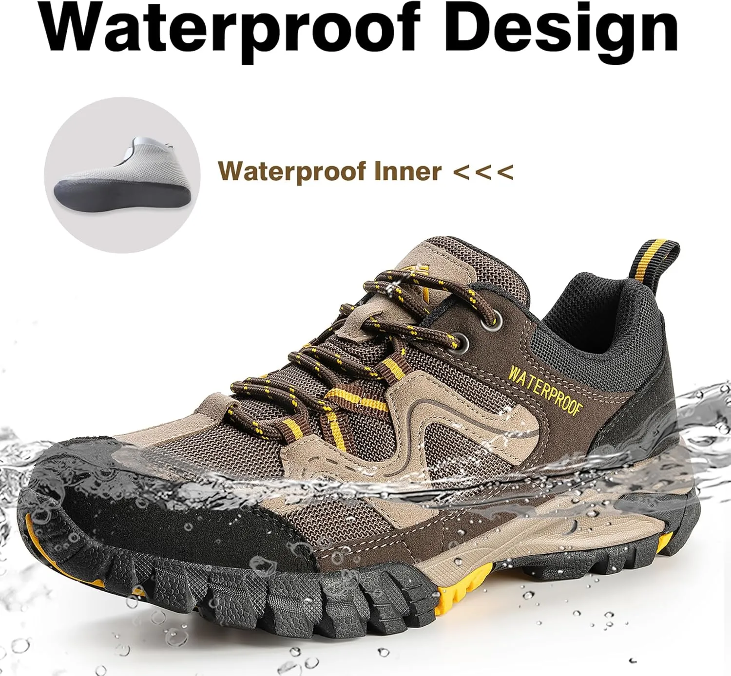 CC-Los Women's Waterproof Hiking Shoes Lightweight Breathable Walking Shoes for Outdoor Climbing Size 5.5-10.5