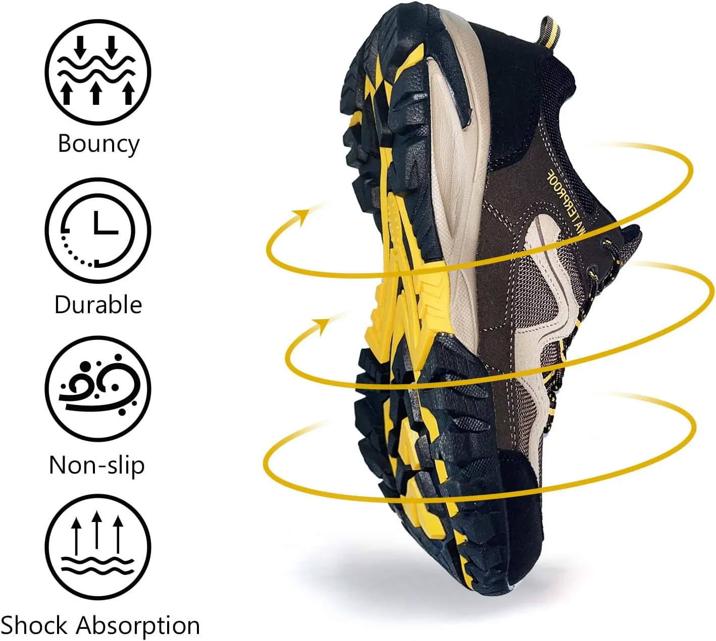 CC-Los Women's Waterproof Hiking Shoes Lightweight Breathable Walking Shoes for Outdoor Climbing Size 5.5-10.5