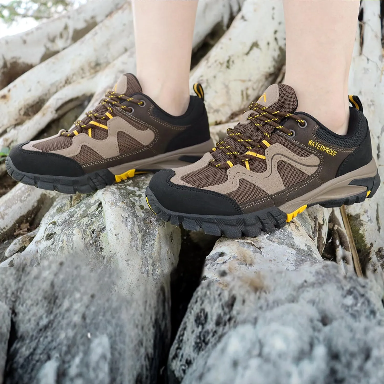 CC-Los Women's Waterproof Hiking Shoes Lightweight Breathable Walking Shoes for Outdoor Climbing Size 5.5-10.5