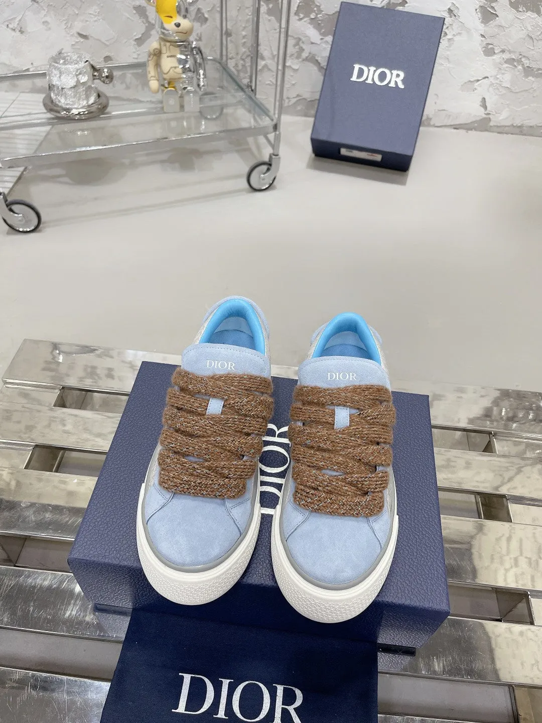 CD B33 Sneaker 30mm In Light Blue Mix Brown Suede 100677