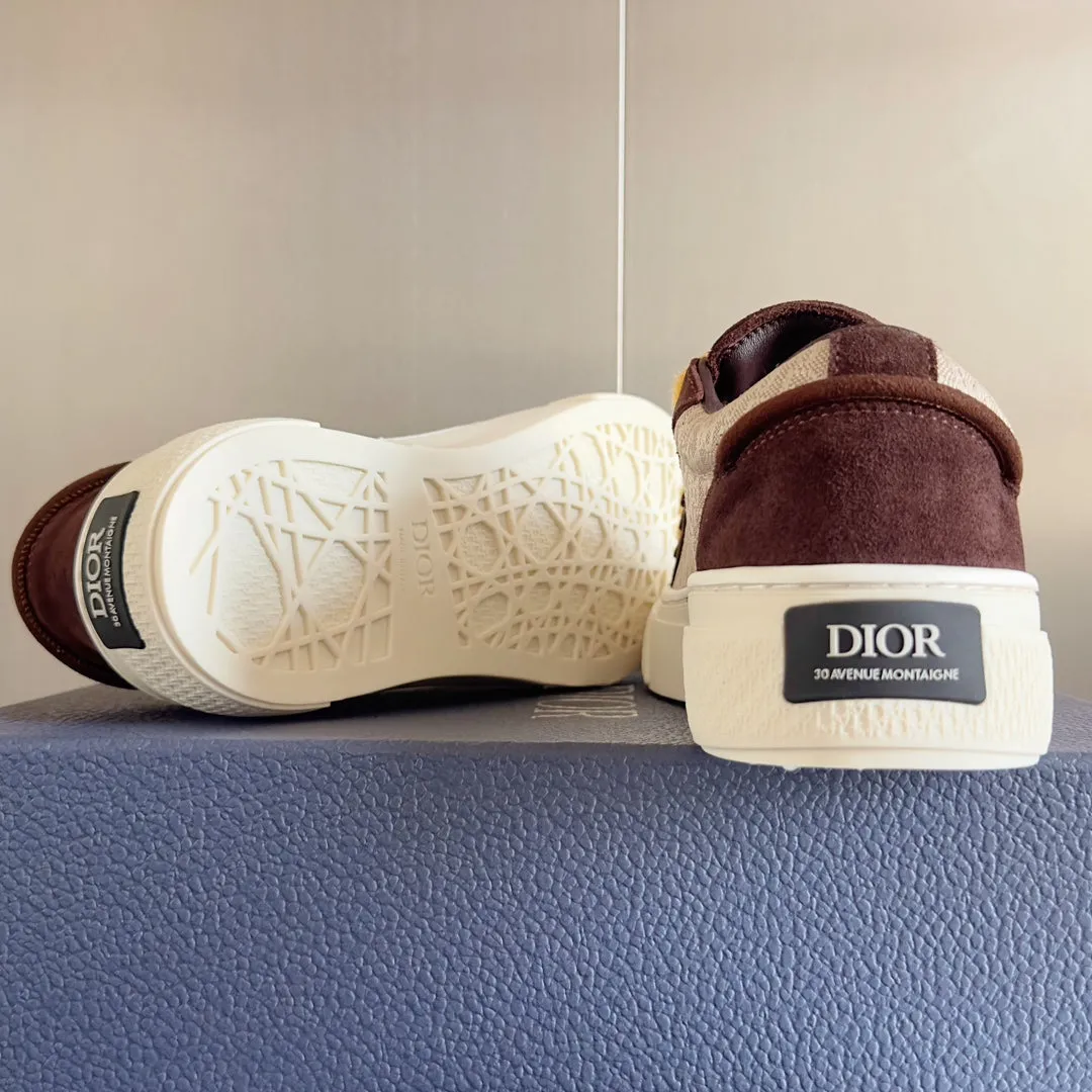 CD B33 Sneaker 40mm Brown Red Mix Light Brown Monogram Suede