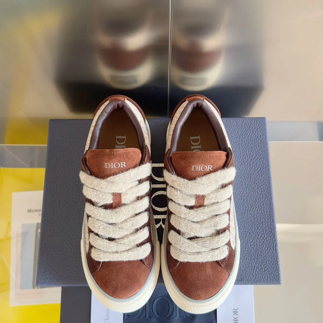 CD B33 Sneaker 40mm Dark Brown Mix Light Brown Monogram Suede