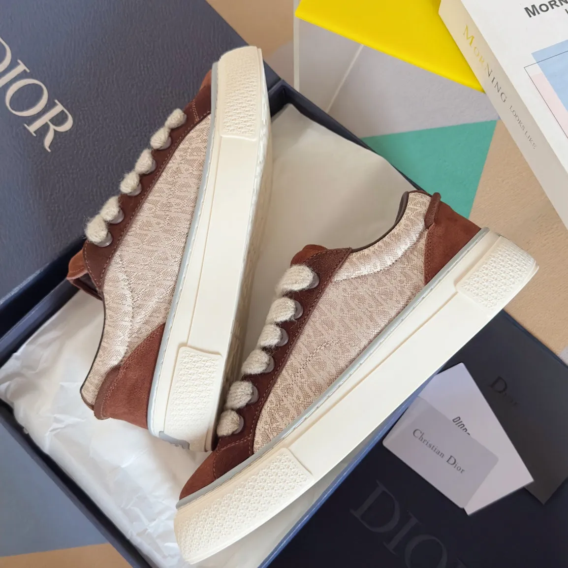 CD B33 Sneaker 40mm Dark Brown Mix Light Brown Monogram Suede