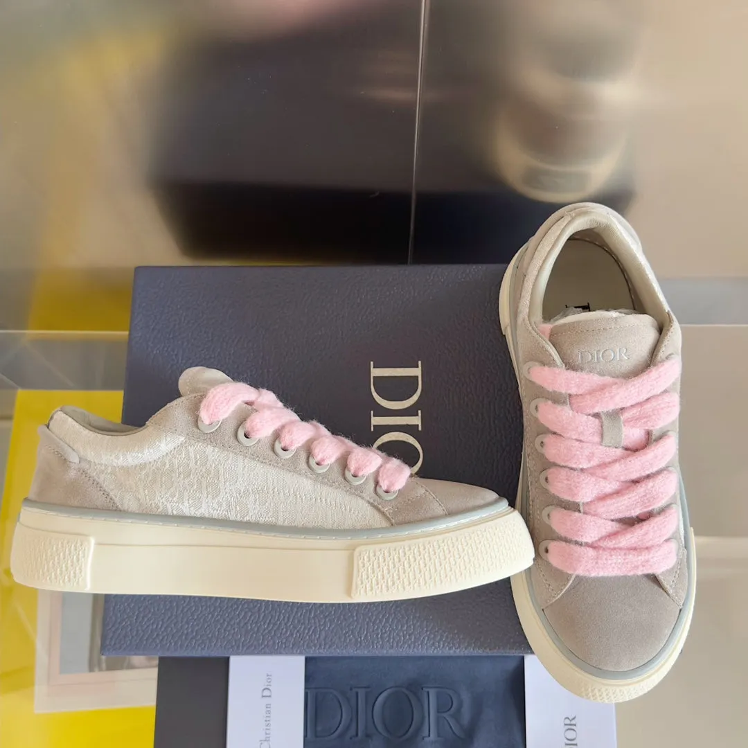 CD B33 Sneaker 40mm Grey Light Brown Monogram Suede
