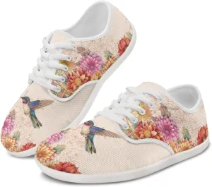 chaqlin Hummingbird Flats Shoes Women Dressy Comfortable Lace Up Sneaker Non Slip Casual Walking Running Tennis Shoe