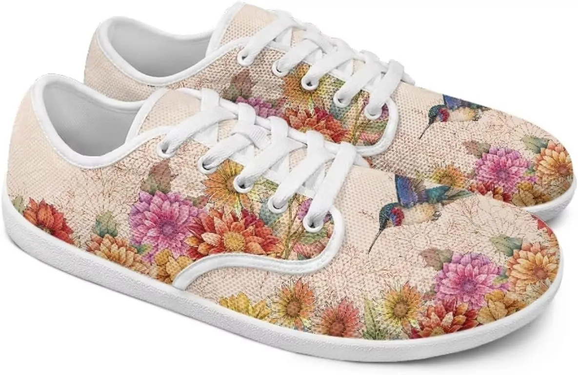 chaqlin Hummingbird Flats Shoes Women Dressy Comfortable Lace Up Sneaker Non Slip Casual Walking Running Tennis Shoe