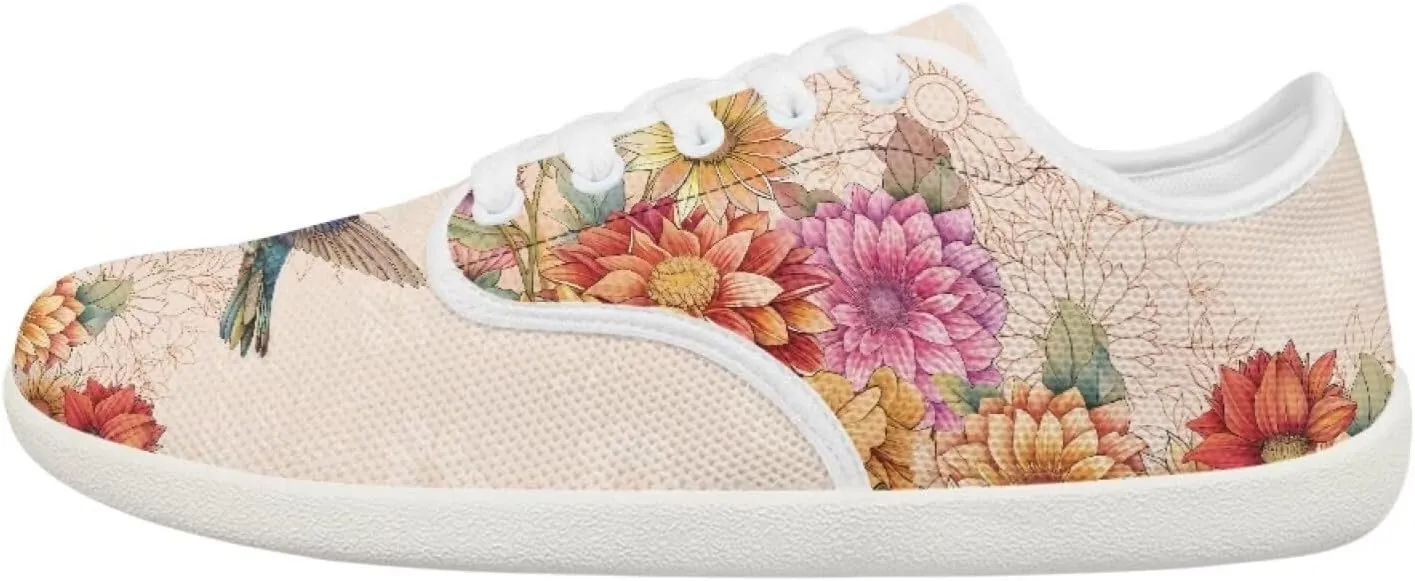 chaqlin Hummingbird Flats Shoes Women Dressy Comfortable Lace Up Sneaker Non Slip Casual Walking Running Tennis Shoe
