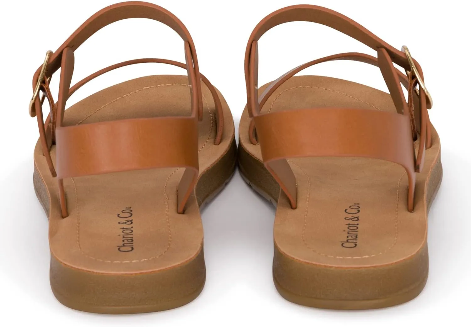Chariot & Co - Crew - Women's Single Band Strappy Ankle Buckle Fashion Flat Sandals
