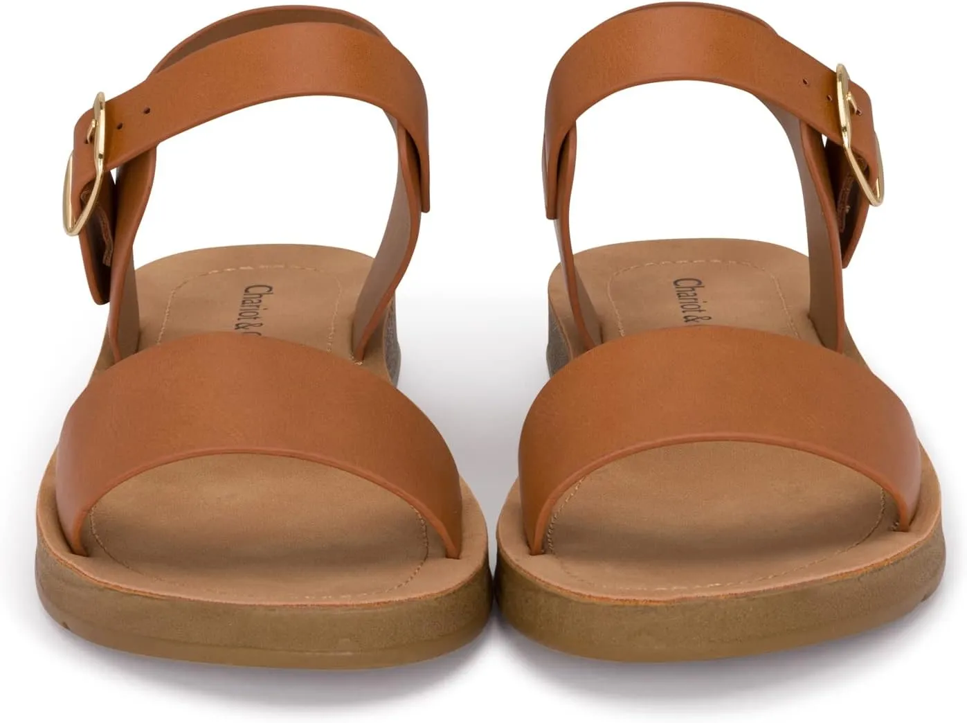 Chariot & Co - Crew - Women's Single Band Strappy Ankle Buckle Fashion Flat Sandals