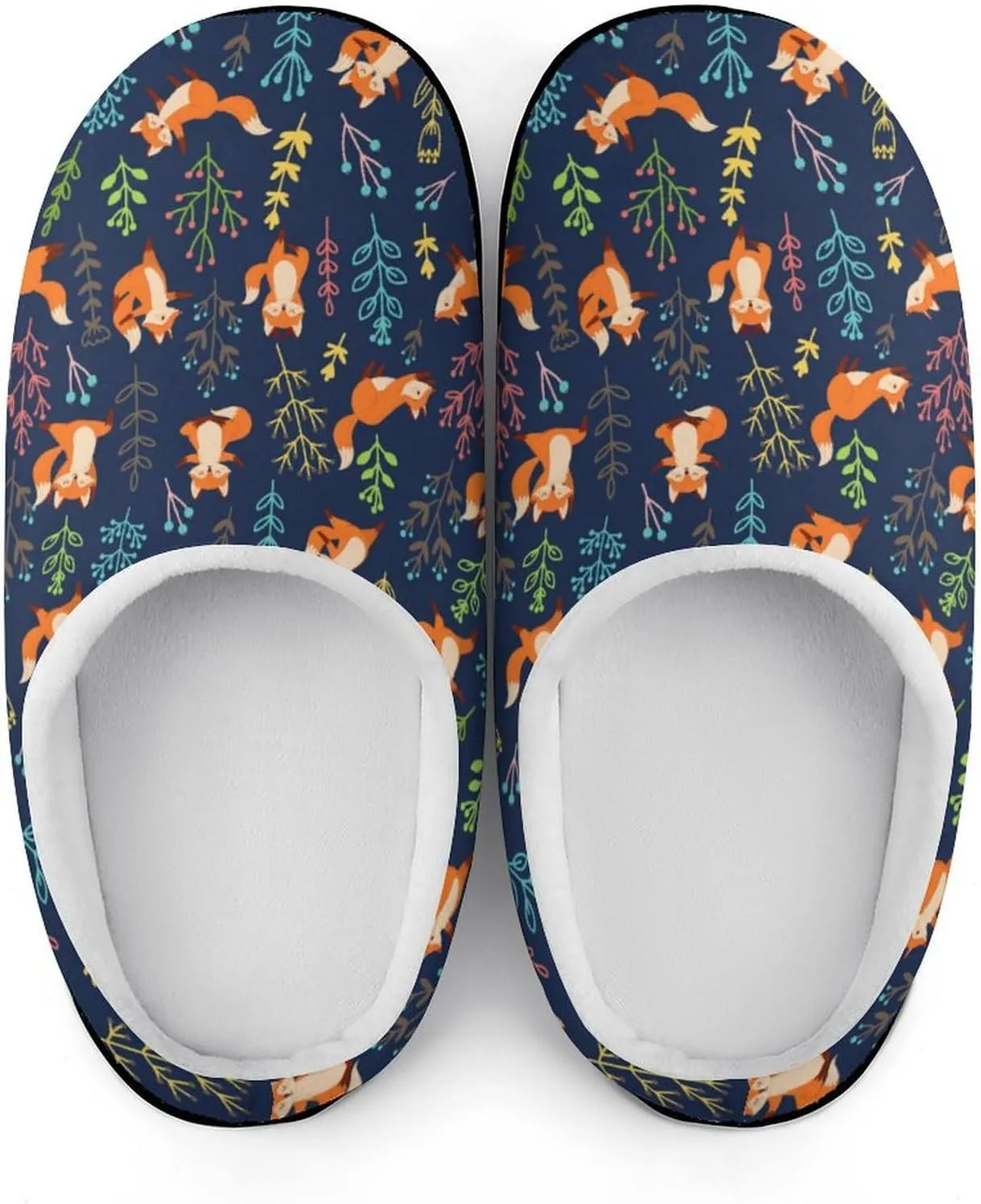 Christmas Slippers For Women Men Cotton House Slippers Hard Sole Comfy Clog Slippers Warm Slip-On Shoes Indoor Outdoor