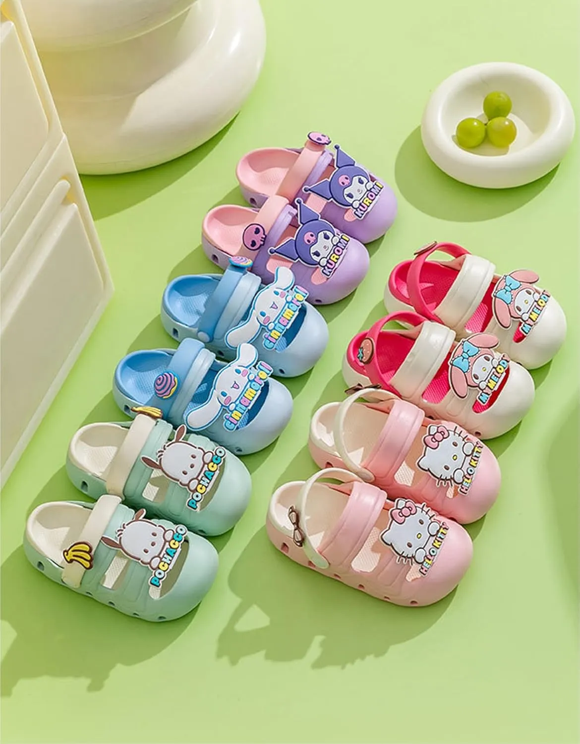 Cinnamoroll & Doughnut Clogs Slip on Water Shoes Casual Summer for Girls Kids Children