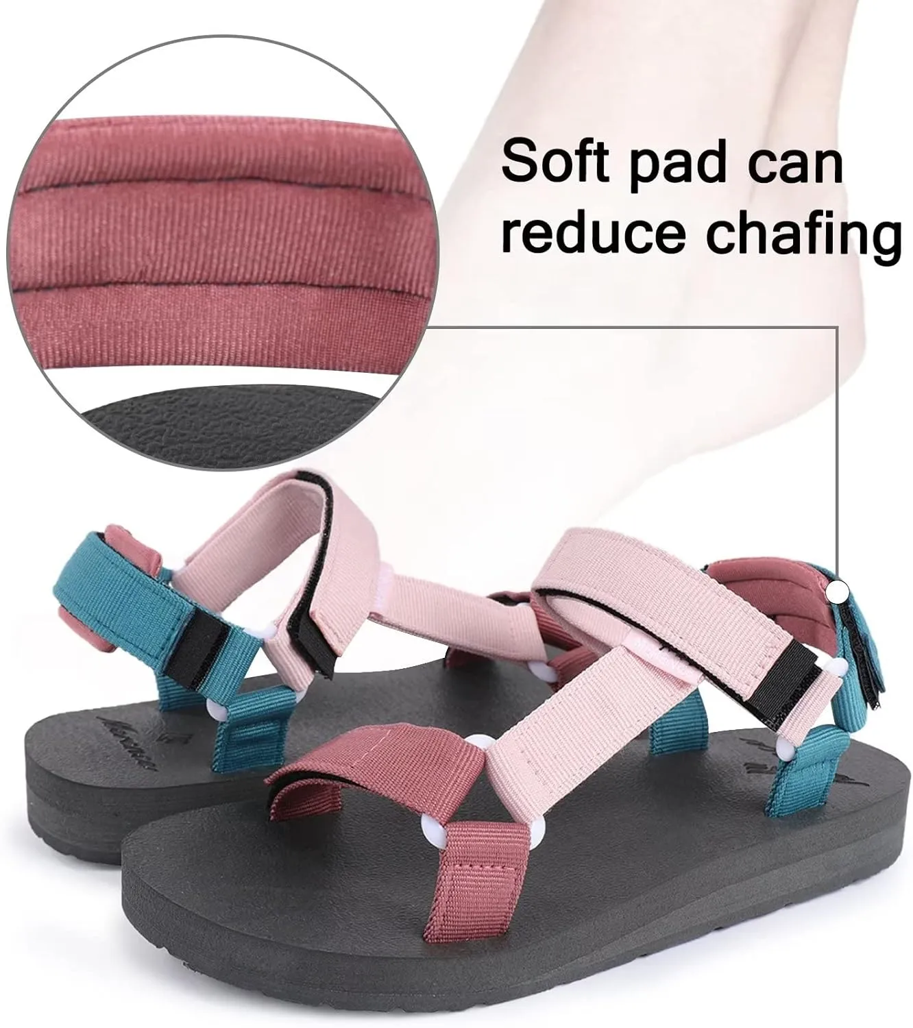 CIOR Women's Sport Sandals Hiking Sandals with Arch Support Yoga Mat Insole Outdoor Light Weight Water Shoes